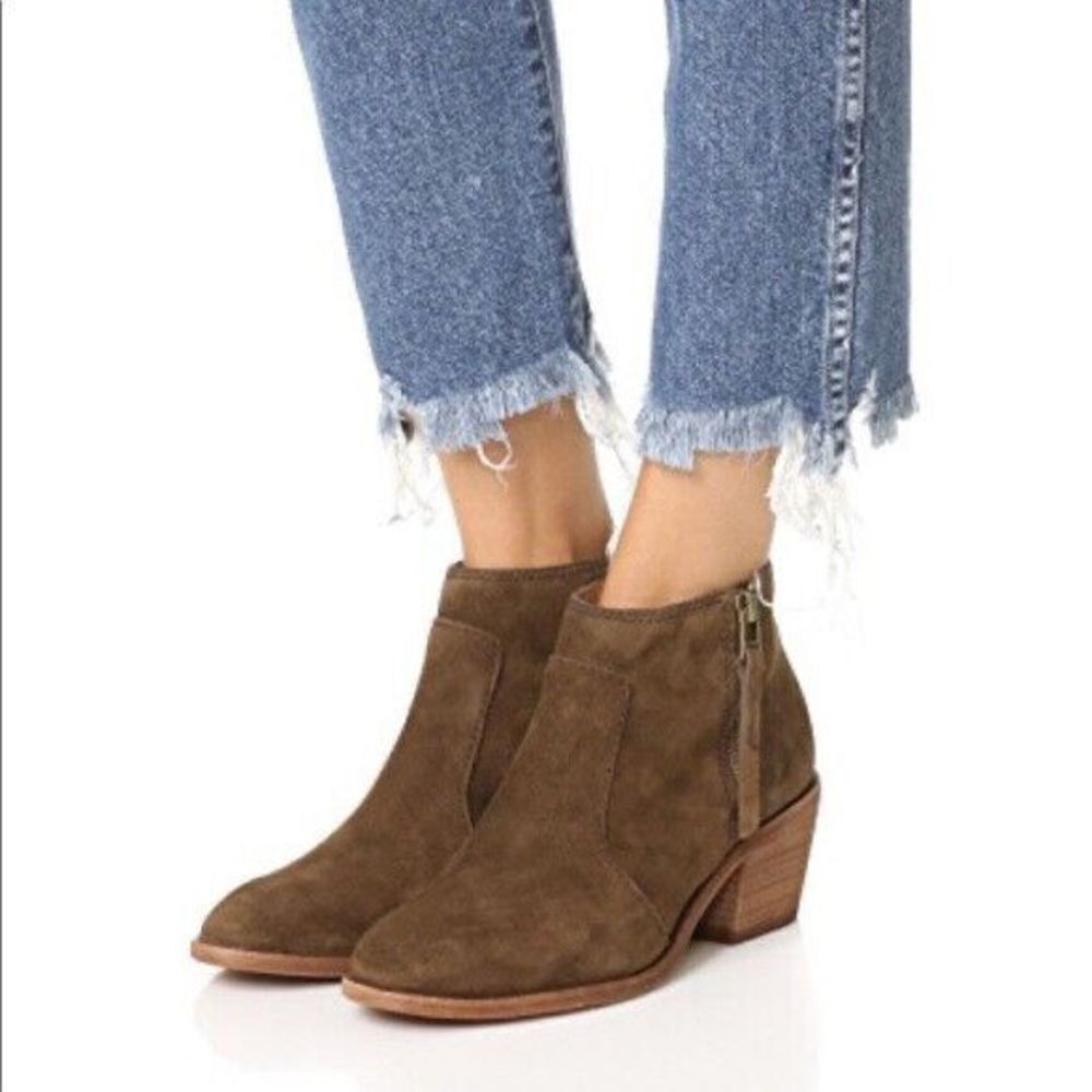 ✨Madewell Janice Ankle Boots Olive Suede Shoes✨ - Picture 2 of 9